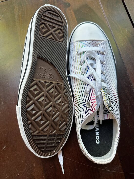 Converse Chuck 70 Low  PRIDE Converse Chuck Taylor All Star Low — Women\'s 8 | Rainbow Geometric Print |